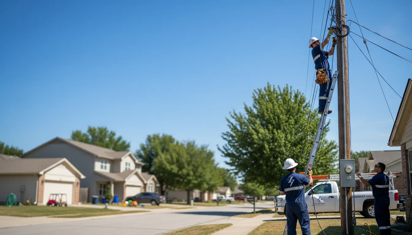 Residential electrician providing installation services in Mcloud, OK